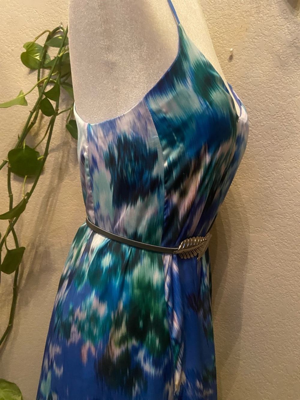 Sale! Nicole Miller Watercolor Floral Print Racerback Maxi Dress, size S. - Picture 4 of 15